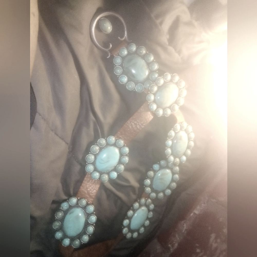 Sundance Turquoise studded medallion belt